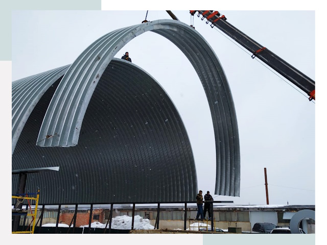 Полукруглые ангары в Сибае